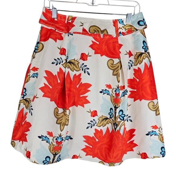 Talbots Petites 100% Silk Floral Stunning Business Work Vacation Women's Skirt 8 - Picture 2 of 4